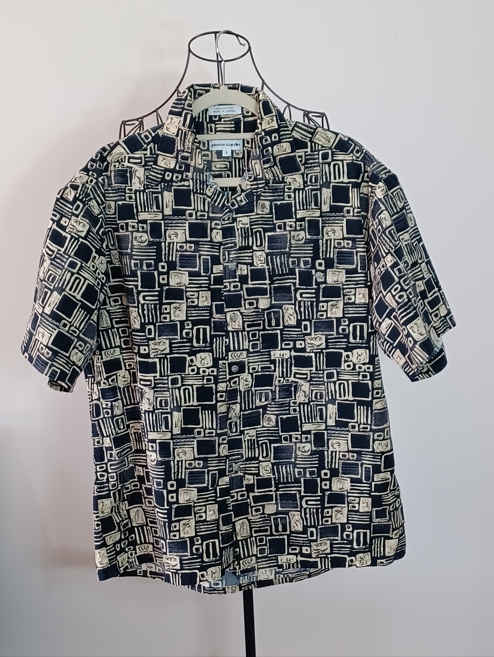Vintage 90s Pierre Cardin Abstract Geometric Button Up Shirt- Size L